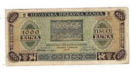 *croatia   1000 Kuna 1943  12  Vf+ - Croatie