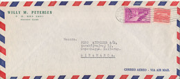 Cuba Air Mail Cover Sent To Denmark 1958 - Luchtpost