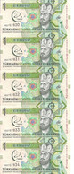 TURKMENISTAN 1 MANAT 2017 UNC P 36 ( 5 Billets ) - Turkmenistán