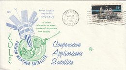 LETTRE - ESPACE - 16/08/1971 : Satellite EOLE - Amérique Du Nord