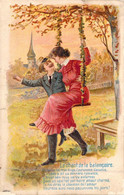 COUPLES - Couple Qui Flirt Sur La Balançoire - Balance Toi Mon Ange L'automne S'avance.....   - Carte Postale Ancienne - Parejas