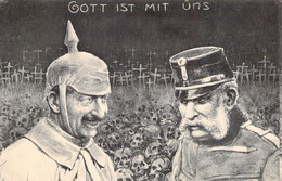 MILITARIA - Illustration Non Signée - Gott Ist Mit Uns -  Carte Postale Ancienne - Altre Guerre