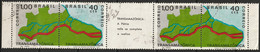 Brazil 1971 Sc 1190a  Pairs With Label Used - Gebraucht