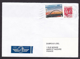 New Caledonia: Airmail Cover To France, 1996, 2 Stamps, Bridge, Expo92, Bird, Air Label (damaged At Back) - Briefe U. Dokumente