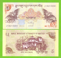 BHUTAN 5 NGULTRUM 2015 P-28c  UNC - Bhoutan