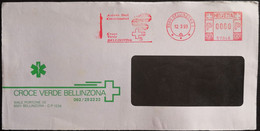 Svizzera Bellinzona 12.3.1993 - Croce Verde - EMA Meter Freistempel Fragment - First Aid