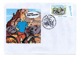 Enveloppe Non Officielle FDC Fête Du Timbre  2023 Bosmoreau Les Mines (Creuse) Velo Tintin - 2020-…