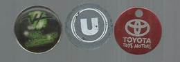 JC, JETON DE CADDIE , 2 Scans , U, Toyota, Van Hauwe, LOT DE 3 JETONS DE CADDIES - Trolley Token/Shopping Trolley Chip