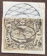 VOLLSTEMPEL: 87 EHRENFRIEDERSDORF (Erzgebirgskreis) Auf Sachsen Mi 8 1855 Johann I, 1/2 Ngr - Sachsen