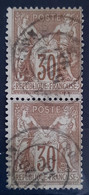 France 1876 N°69 En Paire Ob CaD TB Cote 28€ - 1876-1878 Sage (Type I)