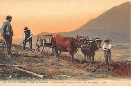 CPA 38 DAUPHINE ENV.GRENOBLE TRAVAUX DES CHAMPS PRES DES LACS DE LAFFREY / ATTELAGE DE BOEUFS - Autres & Non Classés