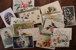 Lot 34 Ak CPA 1900's Fleurs Carte Voyagée Elsass Alsace - Andere & Zonder Classificatie