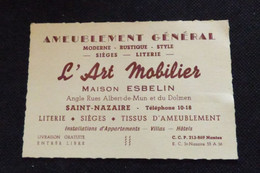 44    SAINT-NAZAIRE -  FACTURES + CARTE VISITE MAGASIN L'ART MOBILIER MAISON ESBELIN - 1960 - 1950 - ...