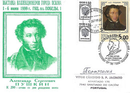 Russia - 1999 The 200th Anniversary Of The Birth Of A.S.Pushkin - K.P.Bryullov 1836 Commemorative Postmark - Cartas & Documentos