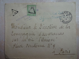 ENVELOPPE LETTRE BULGARIE VARNA Vice Consulat De France Timbre Taxe Oblitération 1902 - Lettres & Documents