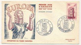 2 Enveloppes FDC - 15F Et 30F EUROPA - Premier Jour PARIS 15 Septembre 1956 - 1950-1959