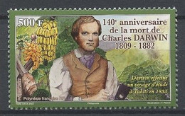 POLYNESIE 2022 N° 1294 ** Neuf MNH Superbe Personnalité Charles Darwin Naturaliste Paléontologue Flore Fruits Bananes - Ungebraucht