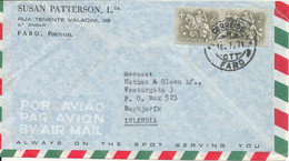 Portugal Air Mail Cover Sent To Iceland Faro 19-7-1971 - Briefe U. Dokumente