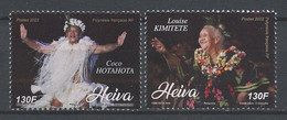 POLYNESIE 2022 N° 1306/1307 ** Neufs MNH Superbes Heiva Personnalités Jean Coco Hotahota Danse Louise Kimitete - Unused Stamps