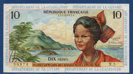 FRENCH ANTILLES - P. 8b –  10 Francs ND (1964) VF, S/n X.5 90874 - Otros – América