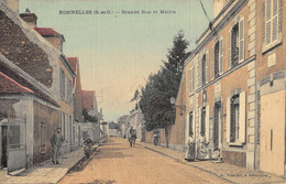 CPA 78 BONNELLES / GRANDE RUE ET MAIRIE / Cpa Toilée - Andere & Zonder Classificatie