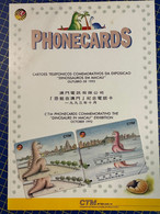 MACAU 1993DINOSAURS IN MACAU EXHIBITION PHONECARDS SET OF 2 IN ORIGINAL A4 FOLDER, UNUSED CARDS IN VF CONDITION, - Macau