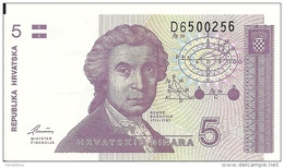 CROATIE 5 DINARA 1991 UNC P 17 - Croatie