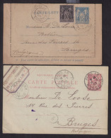 DDDD 635 -- FRANCE - Lot De 4 Entiers Postaux Sage Et Mouchon , 1896/1903 , Vers Le Bottier/Chausseur De Loose à BRUGES - Konvolute: Ganzsachen & PAP