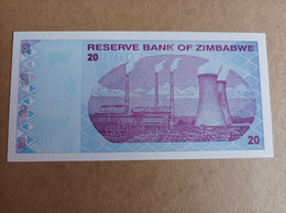 Billete De Zimbabwe De 20 Dólares, Serie AA, Año 2009, UNC - Zimbabwe