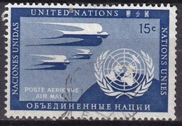 ONU - Rare 15 C. Bleu De Prusse Signé Calves - Airmail