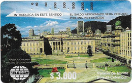 Colombia - Telecom (Tamura) - Palace Narino, Bogota, 3.000$Cp, Used - Colombie