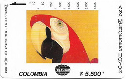 Colombia - Telecom (Tamura) - Ana Mercedes Hoyos - Ara Macad, 5.500$Cp, 10.000ex, Used - Colombia