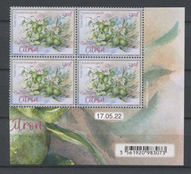 POLYNESIE 2022 N° 1308 ** Bloc De 4 Coin Daté Neuf MNH Superbe Fruit Citron Agrume Fleurs De Citronnier Flowers - Unused Stamps