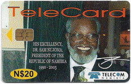 Namibia - Telecom Namibia - Dr. Sam Nujoma, President Of Namibia, Chip Axalto 02, 20$, 2005, Used - Namibie