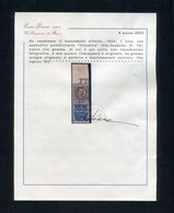 REGNO 1924 PUBBLICITARIO 1 LIRA COLUMBIA ** MNH LUSSO DISCRETAMENTE CENTRATO CERT. DIENA - Publicité