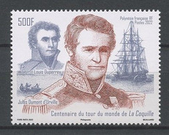 POLYNESIE 2022 N° 1313 ** Neuf MNH Superbe Bateau Voilier Sailboat Tour Du Monde De La Coquille D'Urville Duperrey Cent - Ungebraucht