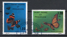 Réf 55 CL2 < -- SAINT PIERRE Et MIQUELON < Yvert N° 441 Et 442 Ø < Oblitéré Ø Used - Papillons Butterfly  Papillon - Gebruikt