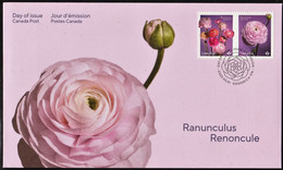 2023 Canada Flower Ranunculus FDC With Pair From Booklet See Both Images - 2011-...