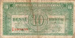 CECOSLOVACCHIA - 10 KORUN  1945  P-60 - Tschechoslowakei