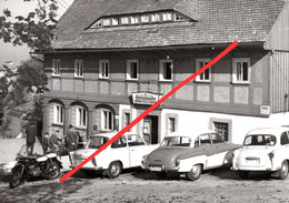 AK Waltersdorf Grenzbaude Gasthof Baude Trabant Wartburg A Großschönau Jonsdorf Hain Oybin Zittau Zittauer Gebirge DDR - Grossschoenau (Sachsen)