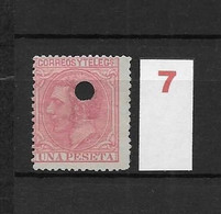 LOTE 2242 /// ESPAÑA 1889-1899  TELEGRAF.  EDIFIL Nº 207T 1 PTA  NSG    // CATALOG/COTE: 8,50€ - Telegrafi