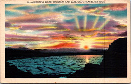 Utah Beautiful Sunset On Great Salt Lake 1952 - Salt Lake City