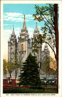 Utah Salt Lake City East Front Of Mormon Temple Curteich - Salt Lake City