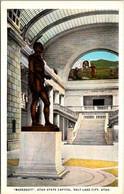 Utah Salt Lake City State Capitol "Massasoit" Statue Curteich - Salt Lake City