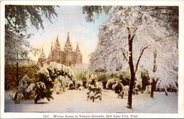 Utah Salt Lake City Winter Scene In Temple Grounds - Salt Lake City