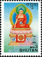 BHUTAN 1997 INDIPEX - BUDDHA Stamp MNH As Per Scan - Buddhism