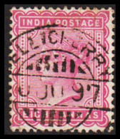 1882-1886. INDIA. Victoria. EIGHT ANNAS. LUXUS Cancelled . - JF530148 - 1858-79 Compagnie Des Indes & Gouvernement De La Reine