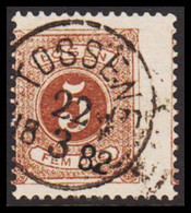 1877. Postage Due. Lösen. Perf. 13. 5 öre Brown. Fine Cancel TOSSENE 22 3 1882 (Michel P. 3B) - JF530191 - Portomarken