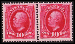 1891. Oscar II. 10 öre Pale Carmine. Beautiful Shade. Beautiful Pair Never Hinged. (Michel 43) - JF530215 - Nuevos