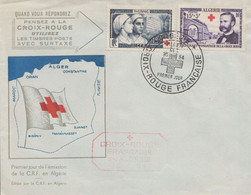 Enveloppe  FDC  1er  Jour  ALGERIE   Paire  CROIX  ROUGE    ALGER   1954 - FDC